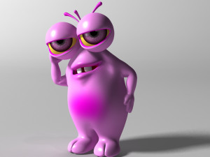 Cartoon Green Monster Modelo 3D