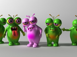 Cartoon Green Monster Modelo 3D