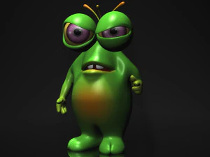 Cartoon Green Monster 3D Model