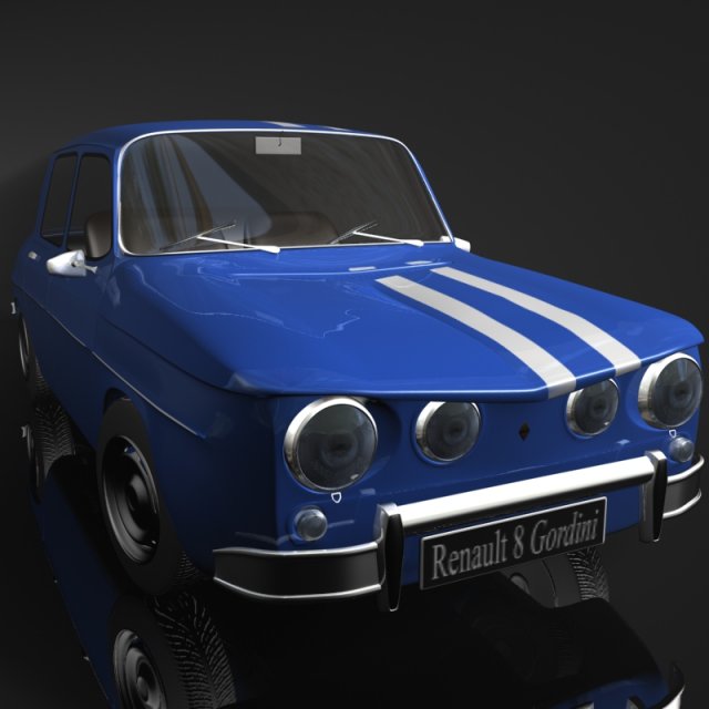 renault 8 gordini 3d 3D Модель .c4d .max .obj .3ds .fbx .stl .blend 