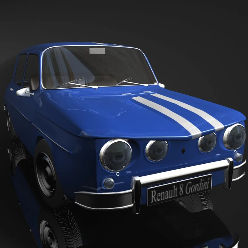 renault 8 gordini 3d 3D Model .c4d .max .obj .3ds .fbx .stl .blend