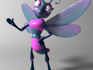 Cartoon Dragonfly RIGGED Modelo 3D