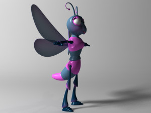Cartoon Dragonfly RIGGED 3D Model