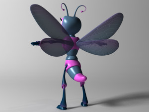 Cartoon Dragonfly RIGGED 3D Model