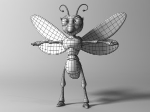Cartoon Dragonfly RIGGED 3D Model