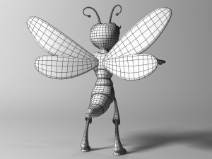 Cartoon Dragonfly RIGGED 3D Model