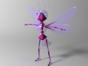 Cartoon Dragonfly RIGGED 3D Model