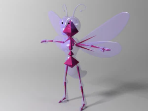 Cartoon Dragonfly RIGGED 3D Model