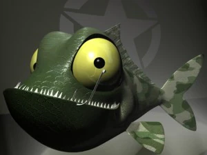 pesce veterano truccato Modello 3D