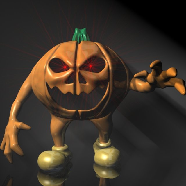 halloween jack o lantern character rigged 3D Модель .c4d .max .obj .3ds .fbx .stl .blend 