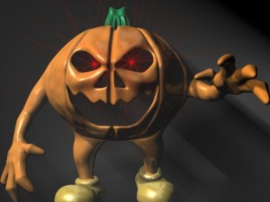 halloween jack o lantern character rigged 3D-Modell