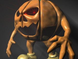 halloween jack o lantern character rigged 3D Модель