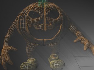 halloween jack o lantern character rigged 3D Модель