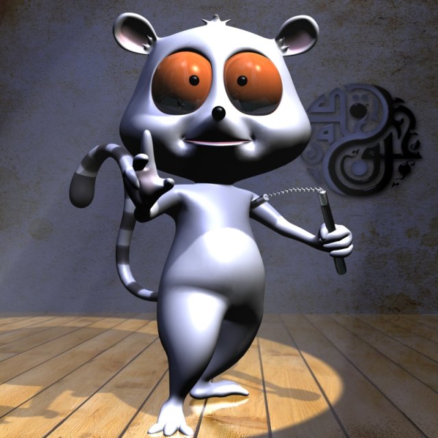 cartoon lemure character rigged 3D Model .c4d .max .obj .3ds .fbx .stl .blend 