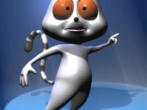 personaggio dei cartoni animati di lemure truccato Modello 3D