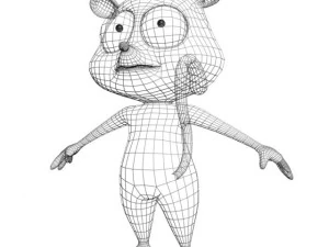 personaggio dei cartoni animati di lemure truccato Modello 3D