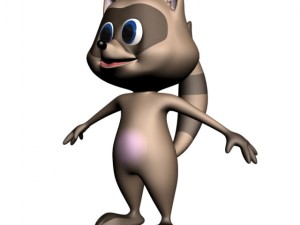 racoon musketeer cartoon character rigged 3D-Modell