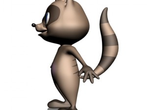 racoon musketeer cartoon character rigged 3D-Modell