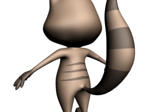 racoon musketeer cartoon character rigged 3D-Modell