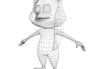racoon musketeer cartoon character rigged 3D-Modell