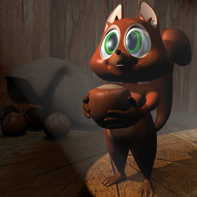cartoon squirrel character rigged 3D Model .c4d .max .obj .3ds .fbx .stl .blend 