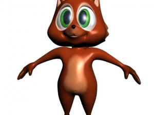 cartoon squirrel character rigged Model 3D