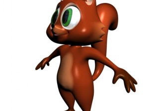 cartoon squirrel character rigged Model 3D