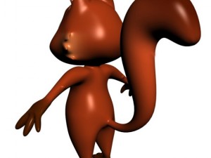 cartoon squirrel character rigged Model 3D