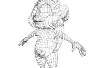 cartoon squirrel character rigged 3D Model