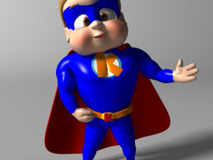 Cartoon Kid super hero Modelo 3D