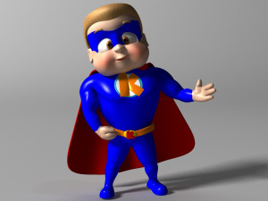 Cartoon Kid super hero 3Dモデル
