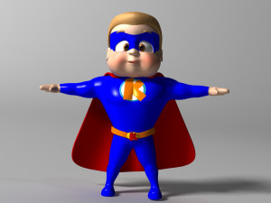 Cartoon Kid super hero 3Dモデル