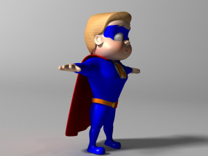 Cartoon Kid super hero 3Dモデル