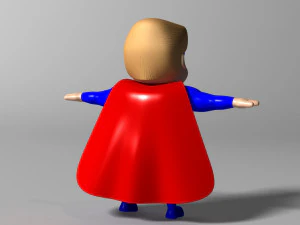 Cartoon Kid super hero 3D Model