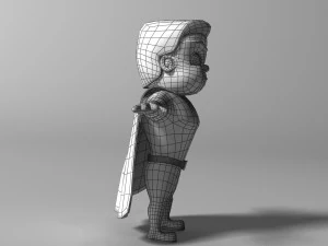 Cartoon Kid super hero 3D Model