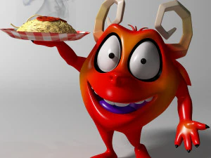 Kreskówka czerwony potwór sfałszowany Model 3D