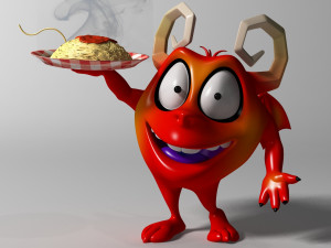 Cartoon Red Monster Rigged 3Dモデル