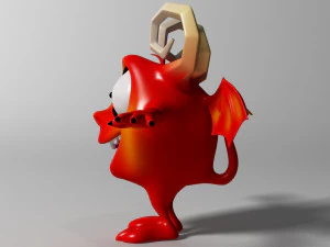 Cartoon Red Monster Rigged 3D Model