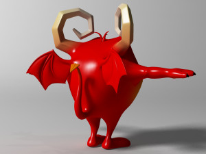 Cartoon Red Monster Rigged 3Dモデル