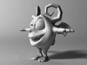 Cartoon Red Monster Rigged 3D Model