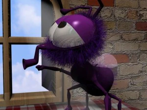 cartoon fly rigged 3D Model