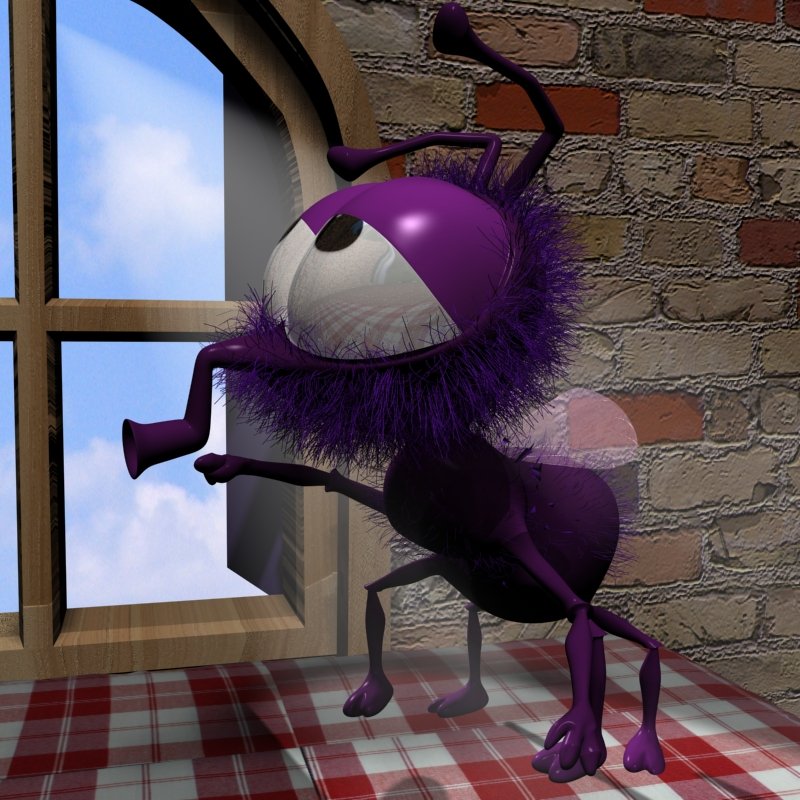 Cartoon Fly Rigged 3D Model in Insects 3DExport