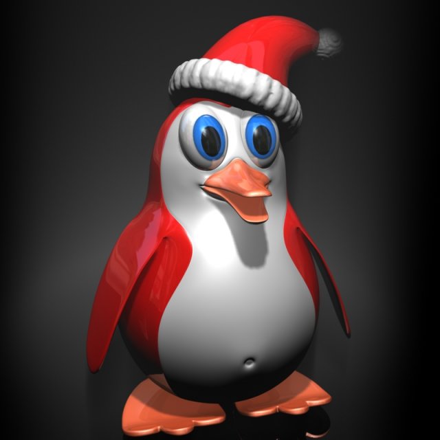 christmas  penguin rigged Modelo 3D .c4d .max .obj .3ds .fbx .stl .blend 