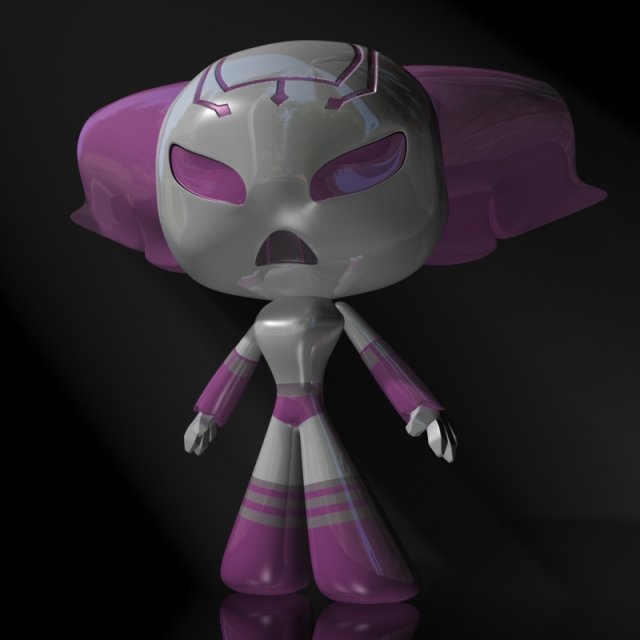 protogirl robot character female rigged 3D Model .c4d .max .obj .3ds .fbx .stl .blend 