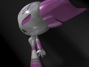 protogirl robot character female rigged 3D Model