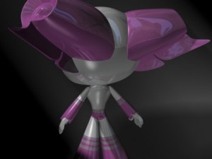 protogirl robot character female rigged 3D Model