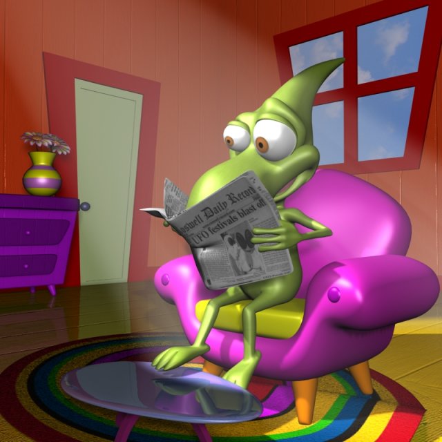 dinko alien character rigged 3D Model .c4d .max .obj .3ds .fbx .stl .blend 