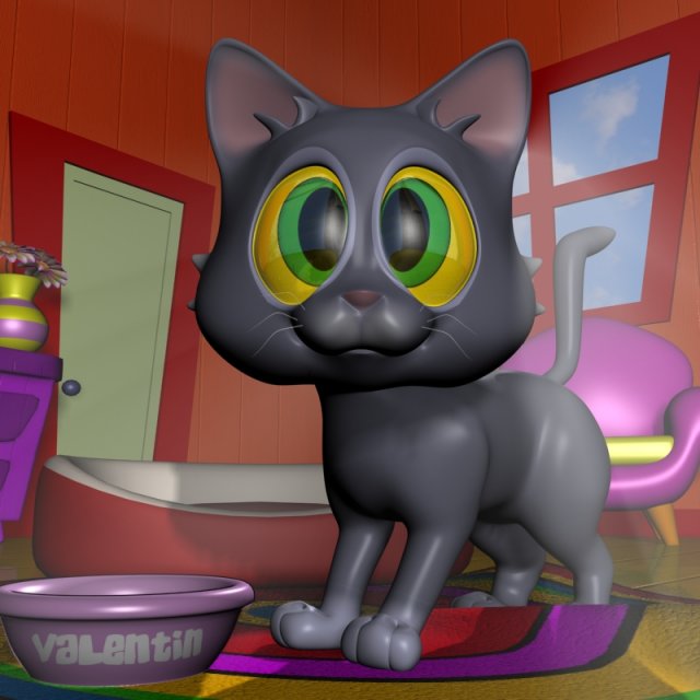 baby cat rigged 3D Model .c4d .max .obj .3ds .fbx .stl .blend 