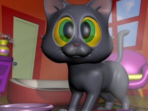 baby cat rigged Model 3D