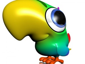 cartoon parrot rigged 3D Model